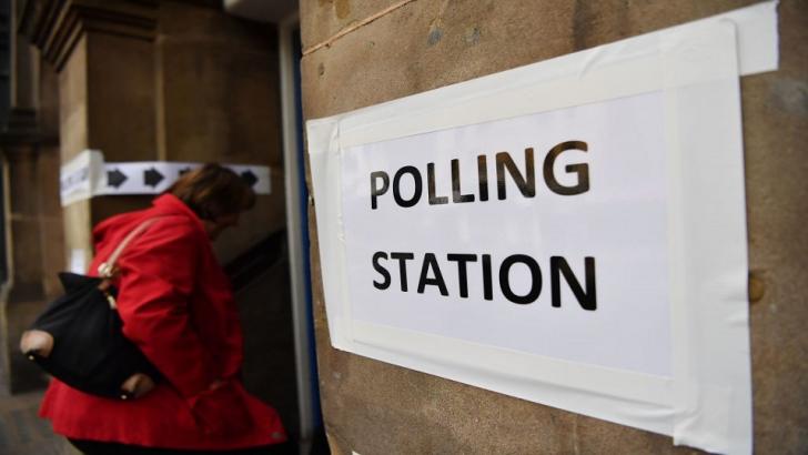A UK election polling station
